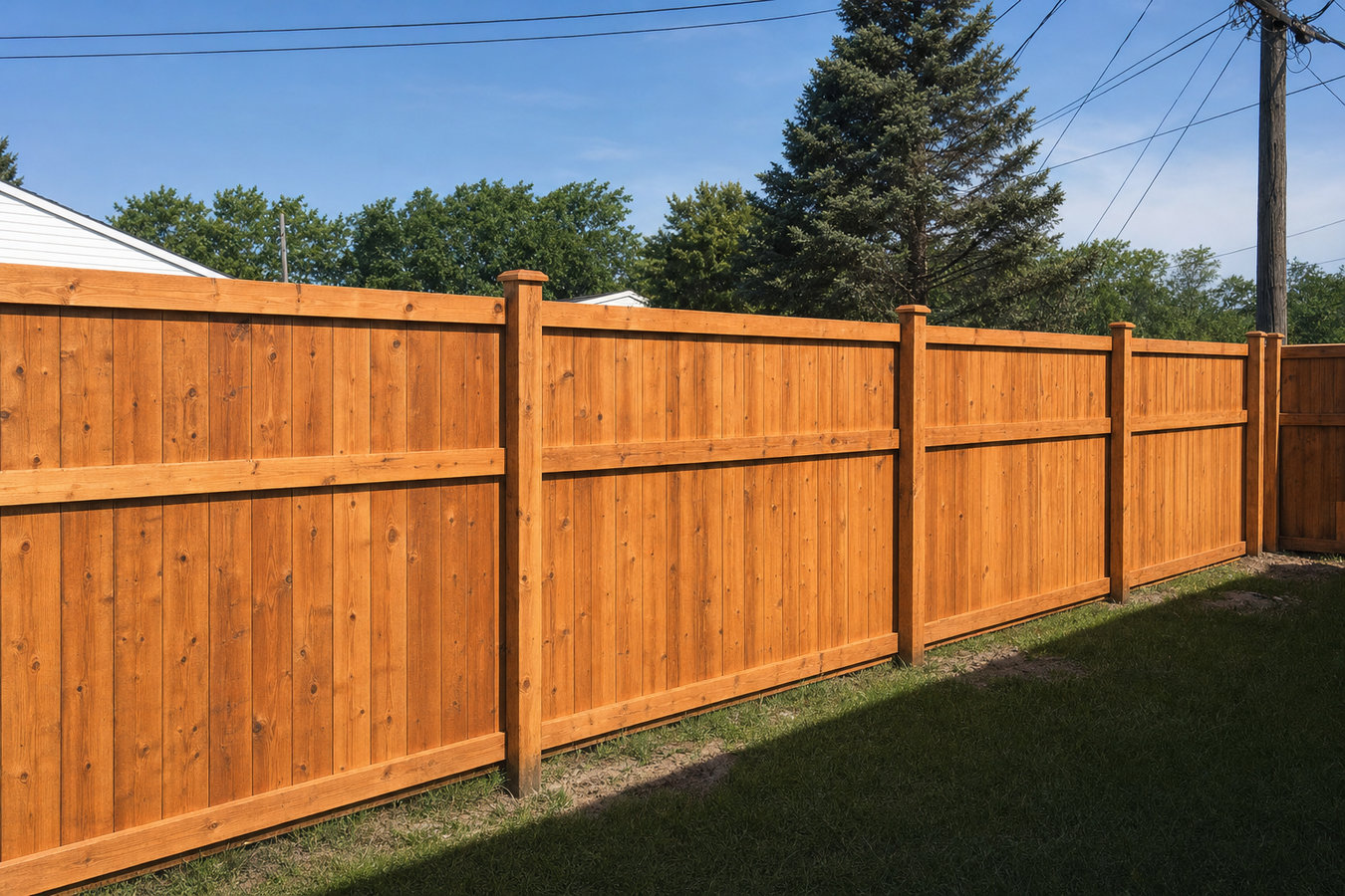 Fence staining and sealing