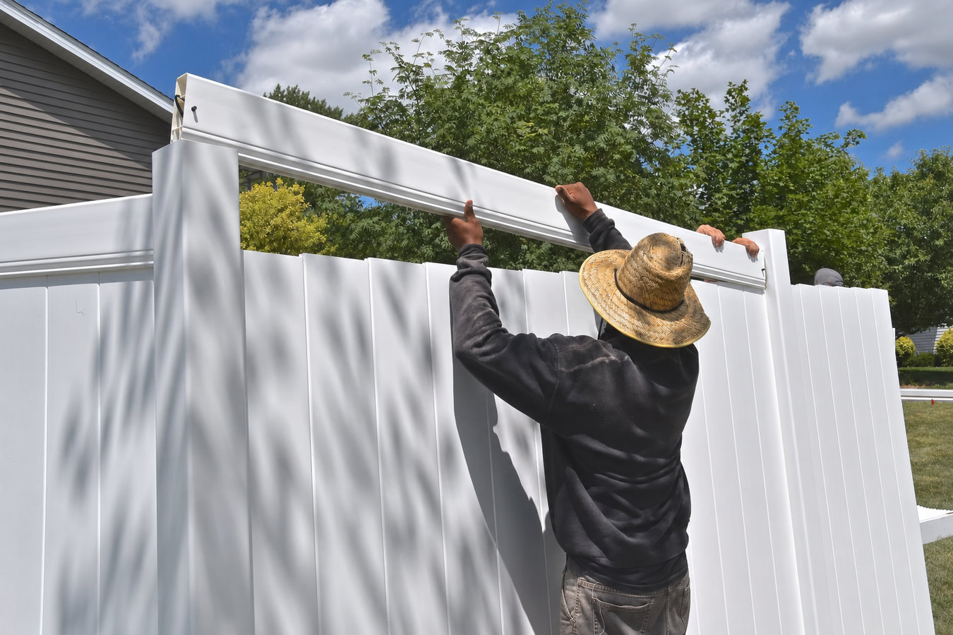 Vinyl fence installation